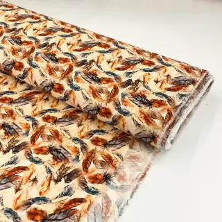 Viszkóz RAYON POPLIN Feathers design C digital print