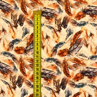 Viszkóz RAYON POPLIN Feathers design C digital print