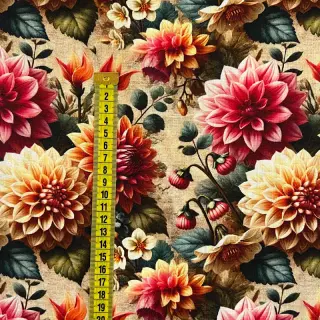 Viszkóz lenvászonnal Rosalie design A digital print