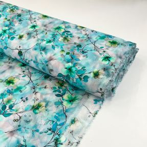 Viszkóz RAYON POPLIN Bright flowers design E digital print
