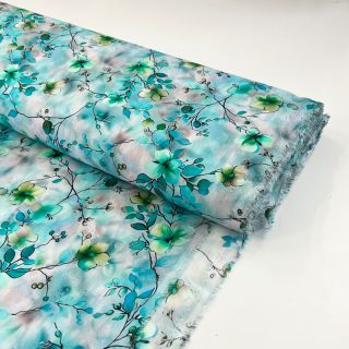Viszkóz RAYON POPLIN Bright flowers design E digital print