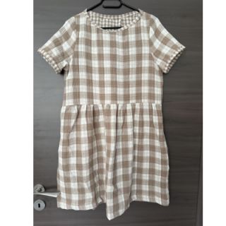 Dupla géz/muszlin Double sided CHECKS MINI sand
