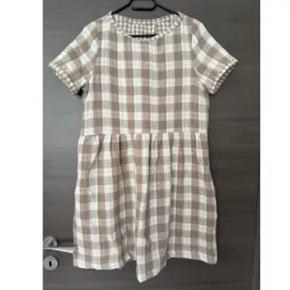 Dupla géz/muszlin Double sided CHECKS MINI sand