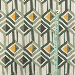 Dekorációs anyag Linenlook Geometric Graphic Diamond soft green