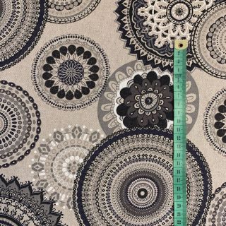 Dekorációs anyag Linenlook Geometric mandala anthracite