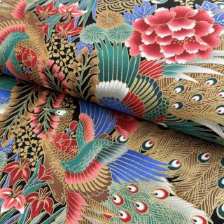 Pamutvászon JAPAN Hoshi emeraude