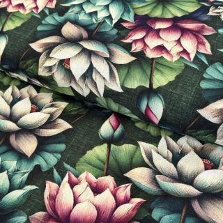Viszkóz lenvászonnal Marigold design E digital print