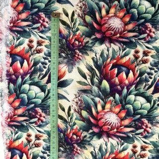 Viszkóz lenvászonnal Azalea design D digital print