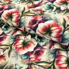 Viszkóz lenvászonnal Azalea design A digital print