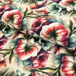 Viszkóz lenvászonnal Azalea design A digital print