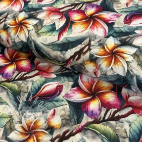 Viszkóz lenvászonnal Jasmine design C digital print