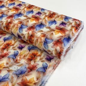 Viszkóz RAYON POPLIN Leafs design D digital print