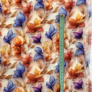 Viszkóz RAYON POPLIN Leafs design D digital print