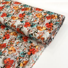 Viszkóz RAYON POPLIN Flowy flowers design A digital print