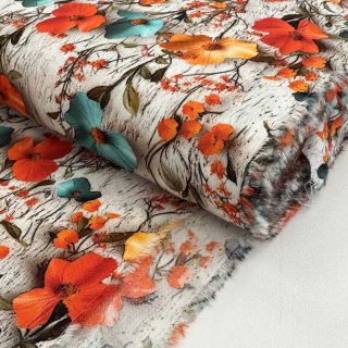 Viszkóz RAYON POPLIN Flowy flowers design A digital print