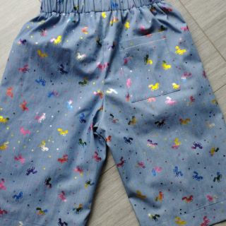 Pamutvászon JEANS FOIL Unicorn light blue