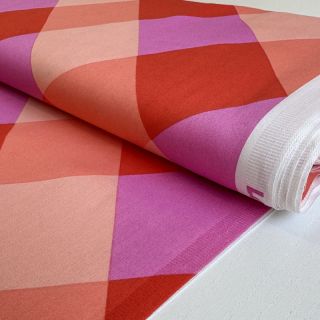 Pamutvászon SATIN NERIDA HANSEN Large Gingham red digital print