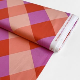Pamutvászon SATIN NERIDA HANSEN Large Gingham red digital print