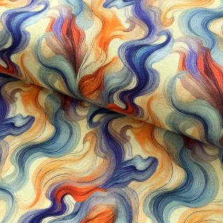 Jersey VISCOSE Silent Flow orange digital print