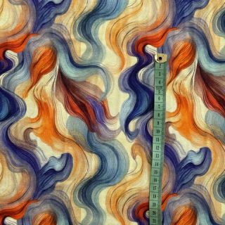 Jersey VISCOSE Silent Flow orange digital print