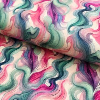 Jersey VISCOSE Silent Flow pink digital print