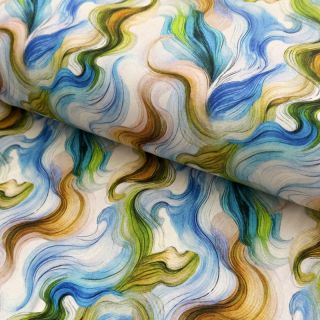 Jersey VISCOSE Silent Flow green digital print