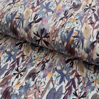 Jersey VISCOSE Vibrant forest grey digital print