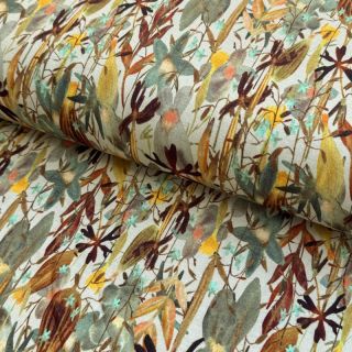 Jersey VISCOSE Vibrant forest brown digital print