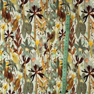 Jersey VISCOSE Vibrant forest brown digital print