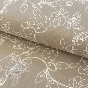 Dupla géz/muszlin EMBROIDERY Climbing flowers beige