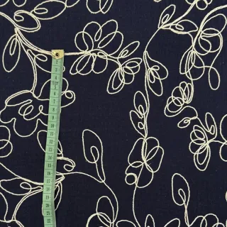 Dupla géz/muszlin EMBROIDERY Climbing flowers navy