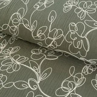 Dupla géz/muszlin EMBROIDERY Climbing flowers pickle