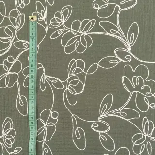 Dupla géz/muszlin EMBROIDERY Climbing flowers pickle