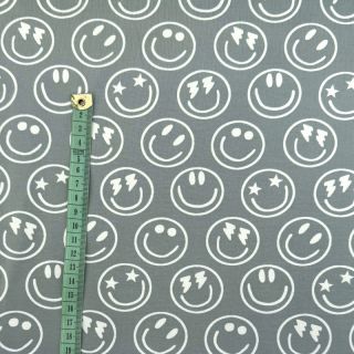 Jersey Happy faces sage digital print