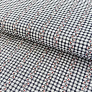 Pamutvászon JACQUARD Climbing navy