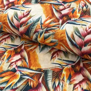 Viszkóz lenvászonnal Marigold design A digital print