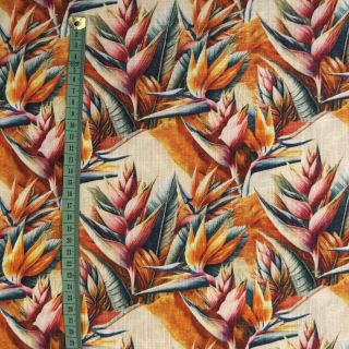 Viszkóz lenvászonnal Marigold design A digital print