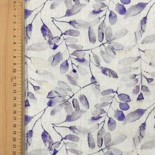 Viszkóz lenvászonnal Natural Lin Lissy purple digital print