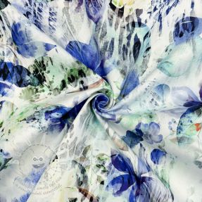 Pamutvászon SATIN Maui blue digital print