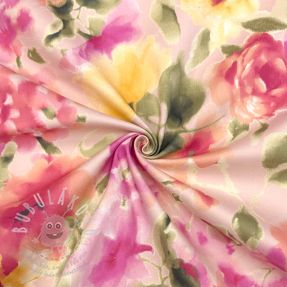 Pamutvászon SATIN Kauai pink digital print