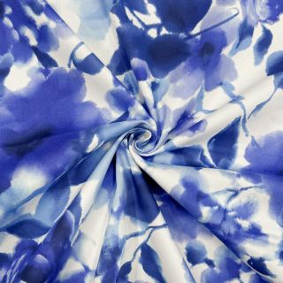 Pamutvászon SATIN Kauai blue digital print