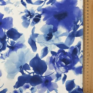 Pamutvászon SATIN Kauai blue digital print
