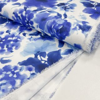 Pamutvászon SATIN Kauai blue digital print