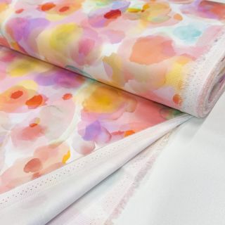 Pamutvászon SATIN Niihau pink digital print