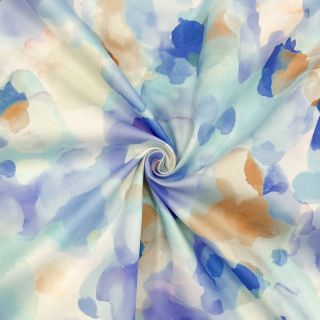 Pamutvászon SATIN Niihau blue digital print