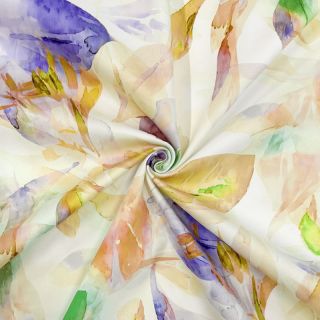 Pamutvászon SATIN Hawaii yellow digital print