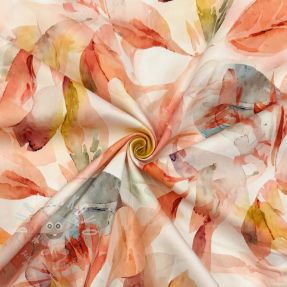 Pamutvászon SATIN Hawaii pink digital print