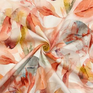 Pamutvászon SATIN Hawaii pink digital print