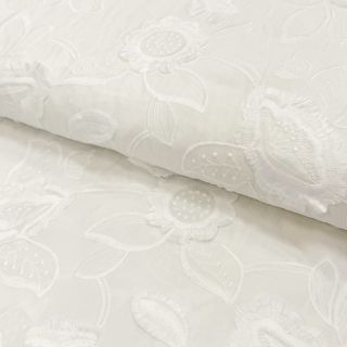 Pamutvászon EMBROIDERY Catchy Swingy off white