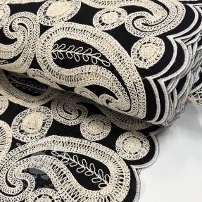 Pamutvászon EMBROIDERY Anouk black